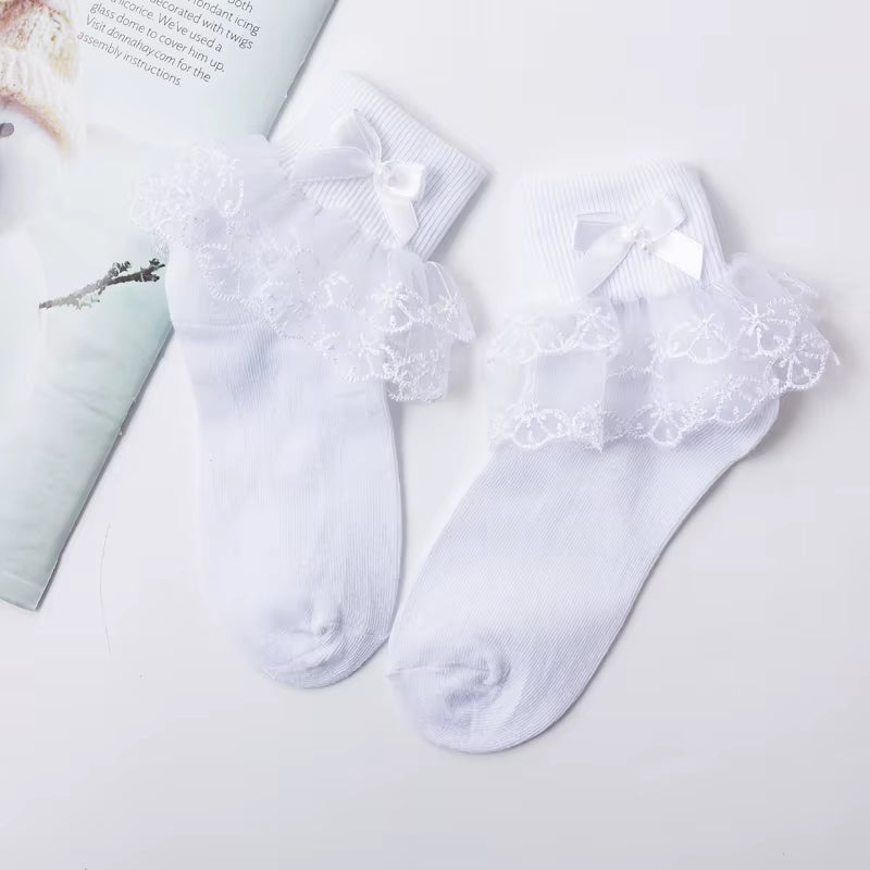 Children Lace Socks Girl Socks Cotton Socks Baby Princess Children Lace White Socks Dance