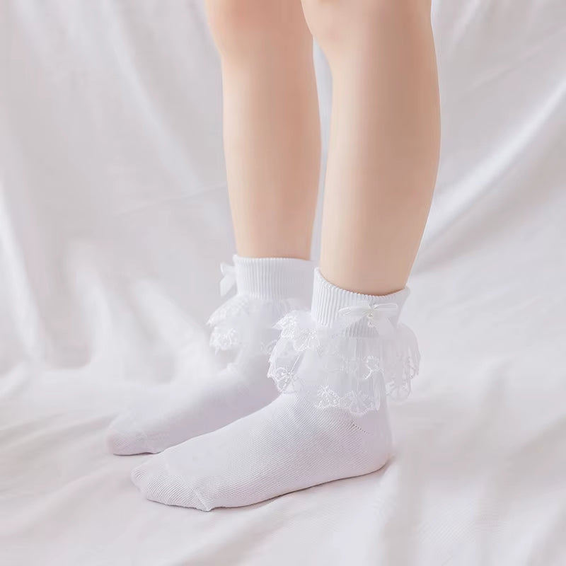 Children Lace Socks Girl Socks Cotton Socks Baby Princess Children Lace White Socks Dance
