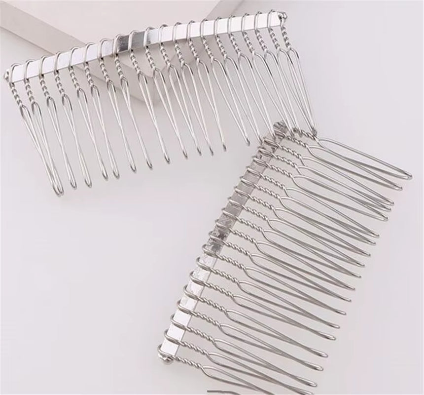 10Pcs Metal Hair Slide Comb Base Headdresses Headband Pony Hook Clip Fork for Men Chinese Detangling Jewelry Making Decorative