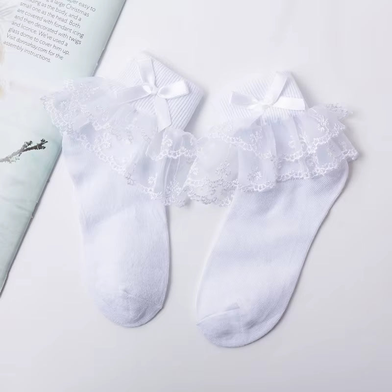 Children Lace Socks Girl Socks Cotton Socks Baby Princess Children Lace White Socks Dance