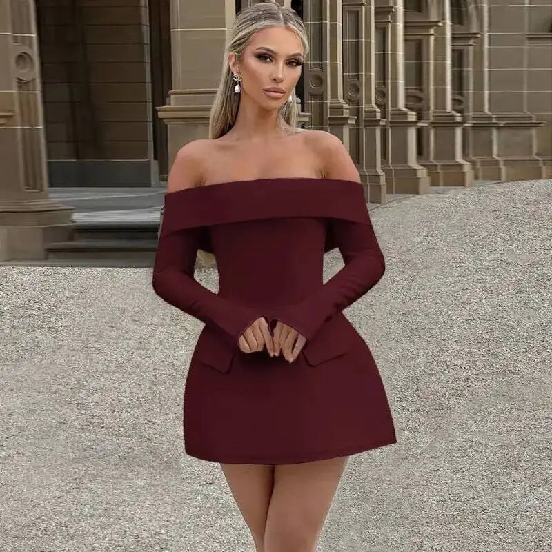 Avrilyaan Button Backless Bodycon Short Sexy A-line Dress Women Nightclub Party Dress Long Sleeve Mini Autumn Dress Vestidos