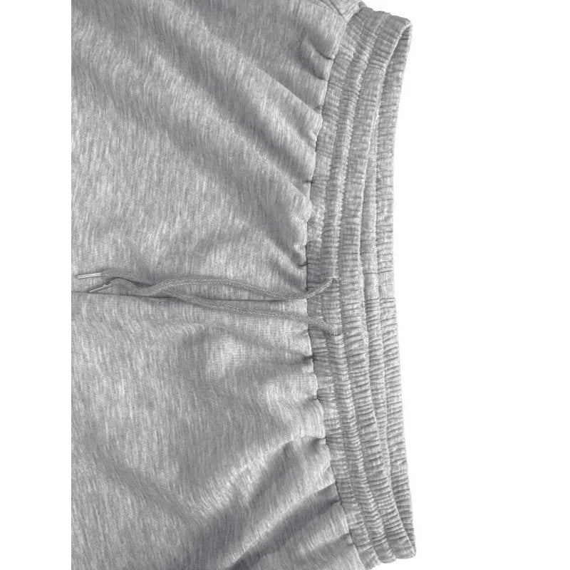 Plus Size 1XL-5XL Women's Grey Lace Lace-up Pants Vintage Harajuku 90s Aesthetic Sweatpants Retro High Waist Wide Trousers