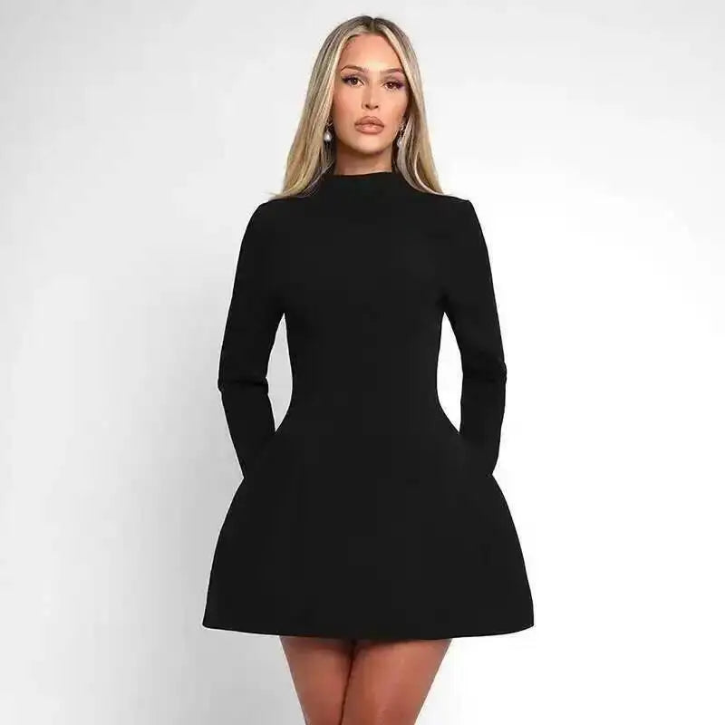 Avrilyaan Button Backless Bodycon Short Sexy A-line Dress Women Nightclub Party Dress Long Sleeve Mini Autumn Dress Vestidos