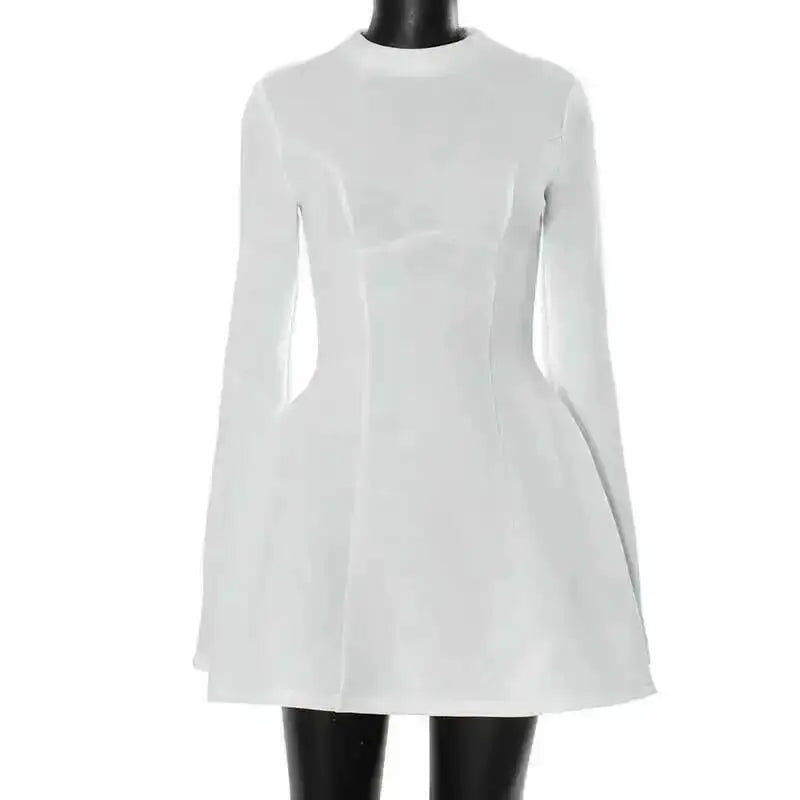 Avrilyaan Button Backless Bodycon Short Sexy A-line Dress Women Nightclub Party Dress Long Sleeve Mini Autumn Dress Vestidos