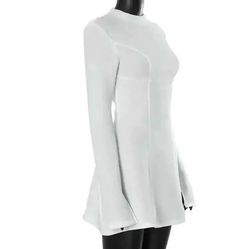 Avrilyaan Button Backless Bodycon Short Sexy A-line Dress Women Nightclub Party Dress Long Sleeve Mini Autumn Dress Vestidos