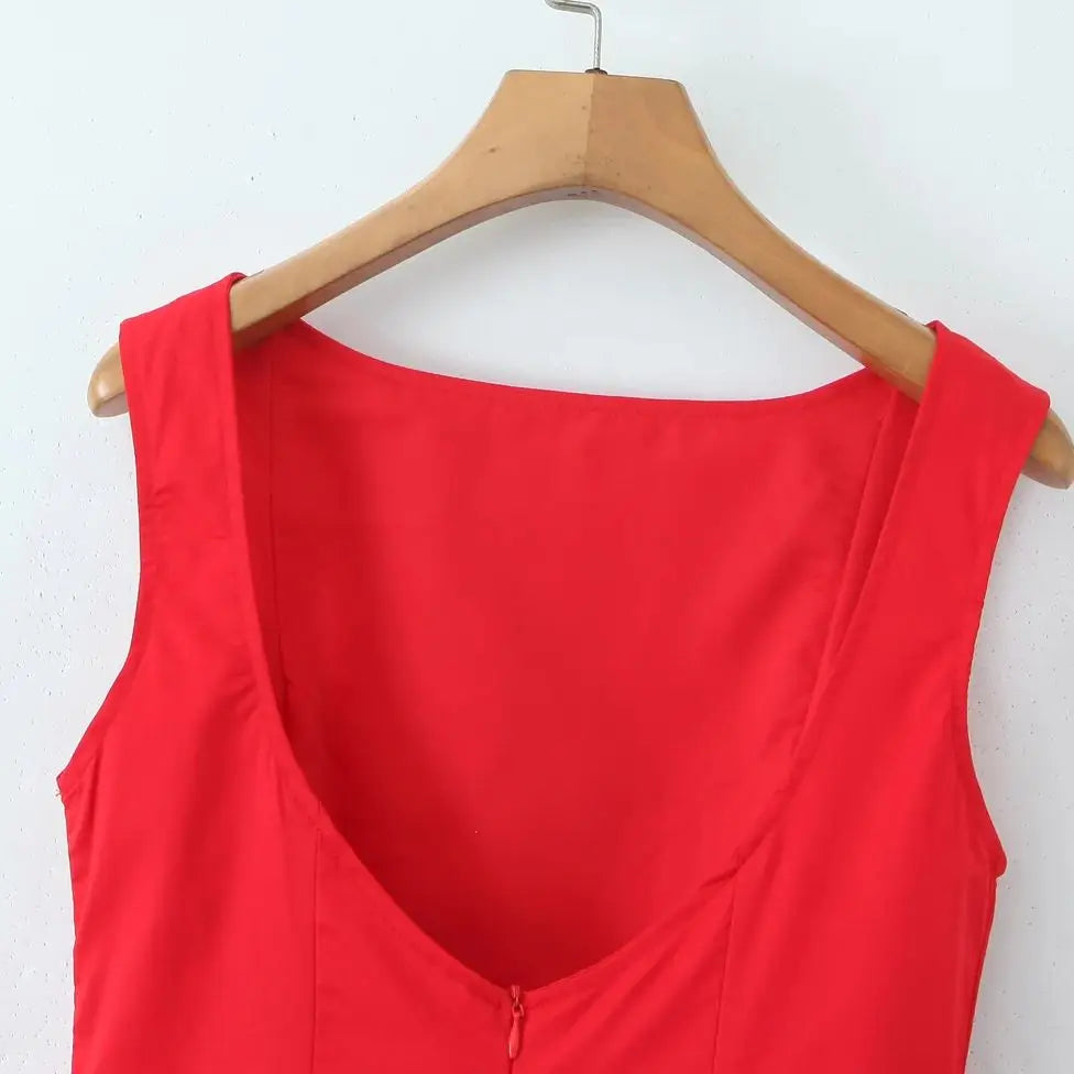 2025 Sexy Slash Collar Deep V Back Backless Mini Sleeveless Dress Women Low Waist Ruched Ball Gown Tank Dresses Summer Robe