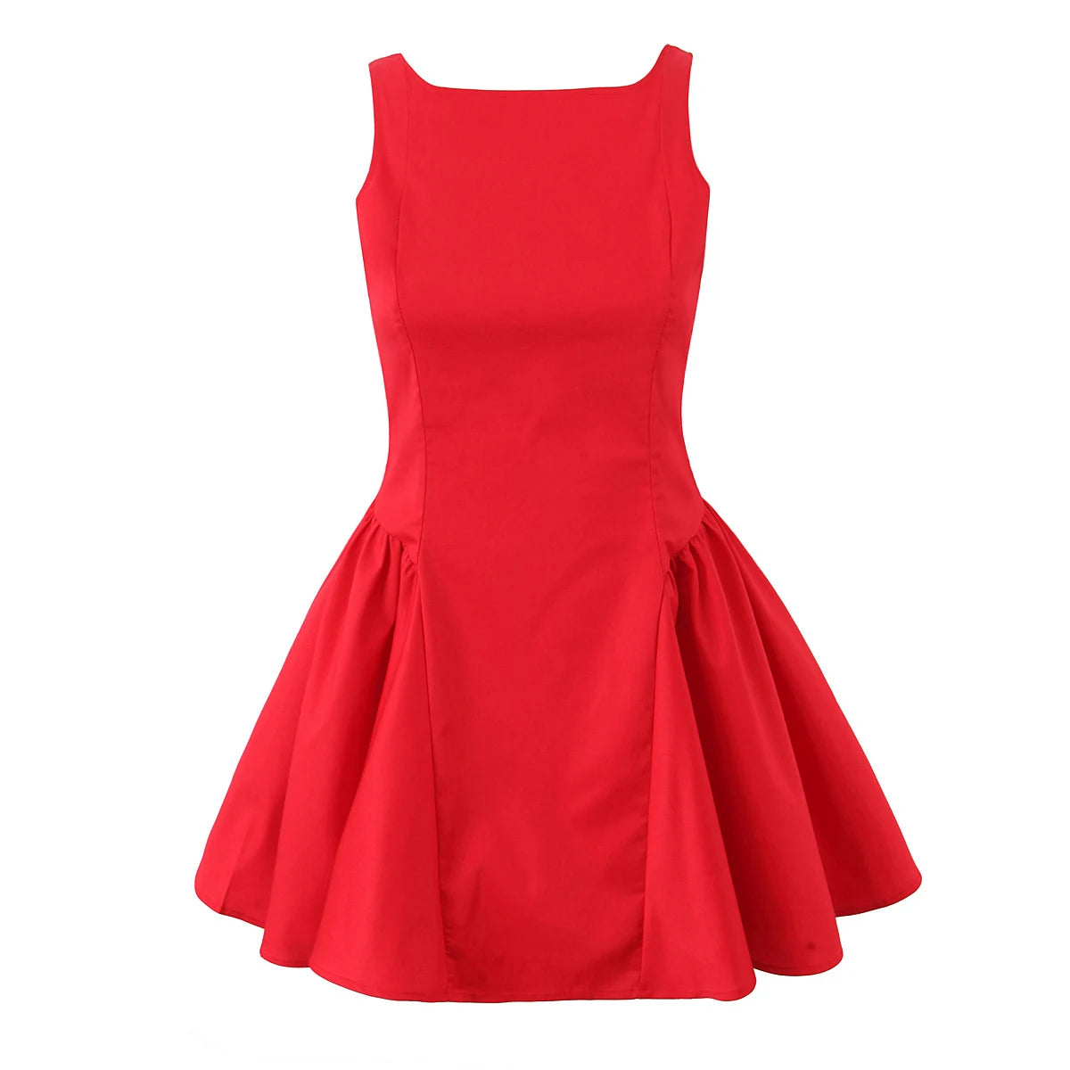 2025 Sexy Slash Collar Deep V Back Backless Mini Sleeveless Dress Women Low Waist Ruched Ball Gown Tank Dresses Summer Robe