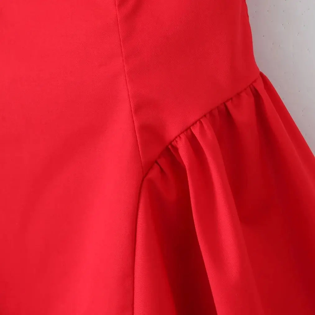 2025 Sexy Slash Collar Deep V Back Backless Mini Sleeveless Dress Women Low Waist Ruched Ball Gown Tank Dresses Summer Robe