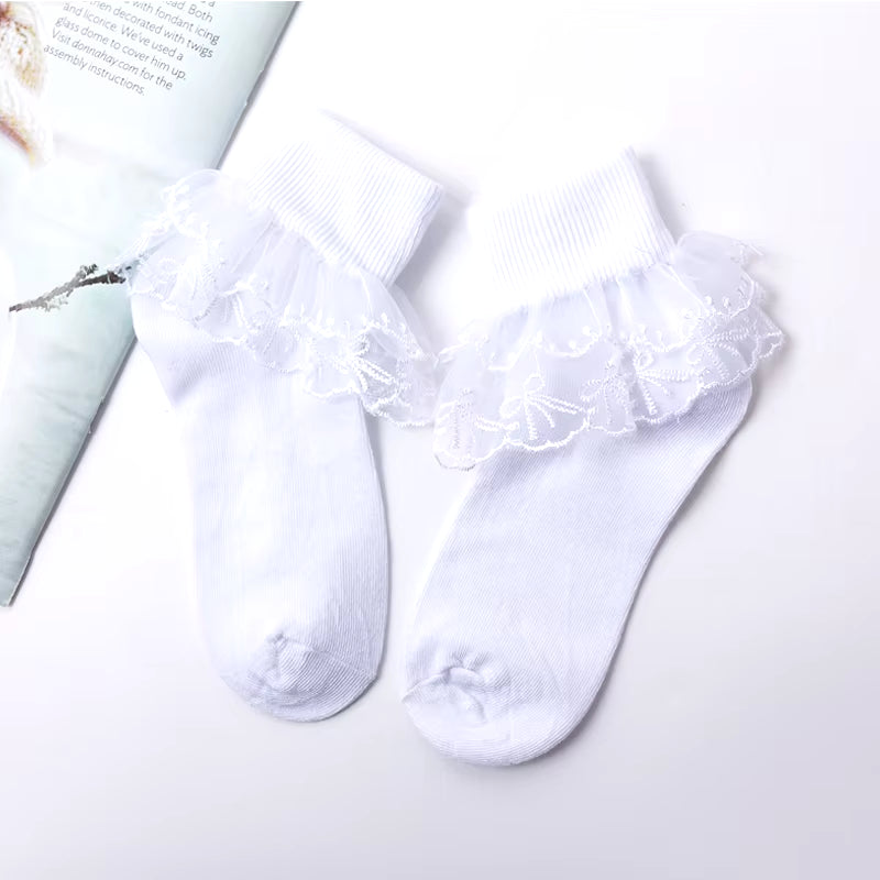 Children Lace Socks Girl Socks Cotton Socks Baby Princess Children Lace White Socks Dance