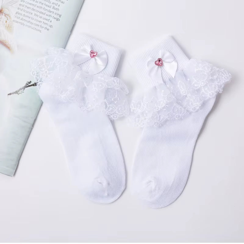 Children Lace Socks Girl Socks Cotton Socks Baby Princess Children Lace White Socks Dance