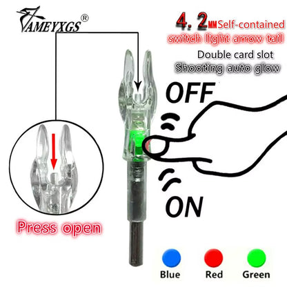 3Pcs/Se Archery Arrow Nock Automatic Arrow Cam LED Illuminated Nock Fit 4.2Mm Arrow Shaft Outdoor Hunting Shooting Accessoires