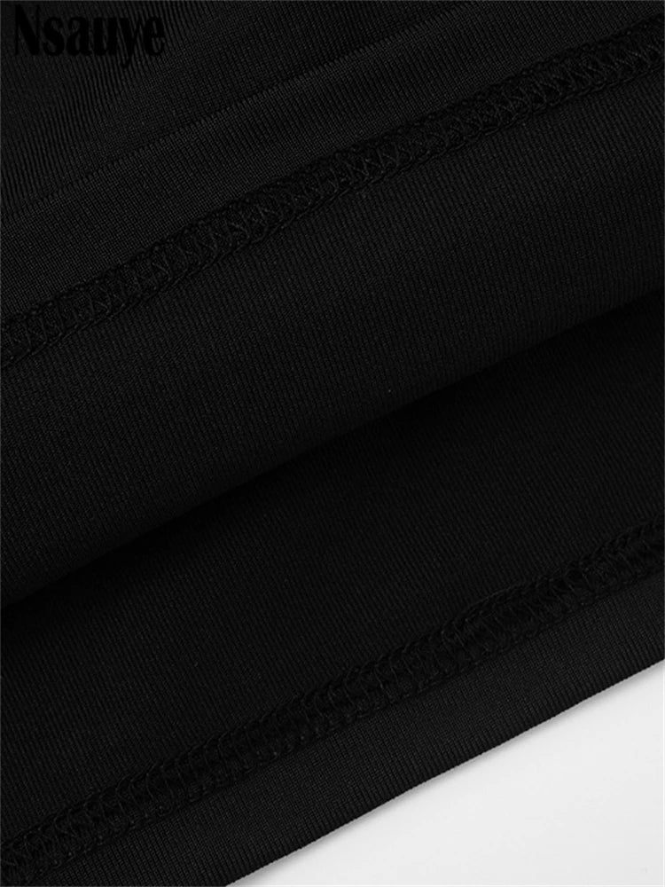Nsauye Autumn Winter Women 2025 Sexy Night Club Mini Wrap Hollow Out Party Dress Fashion Elegant Evening Short Dress Long Sleeve